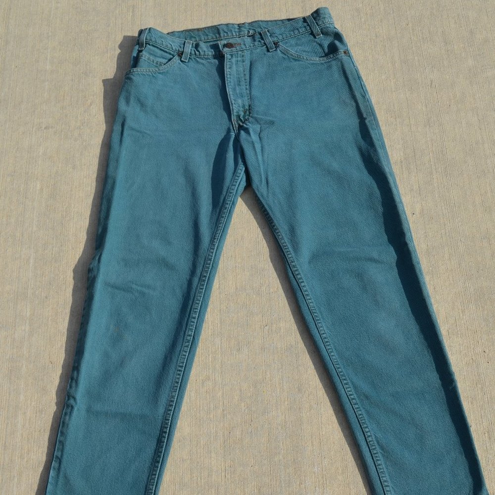 Vintage Levi's 550 Emerald Sea Green Denim Jeans